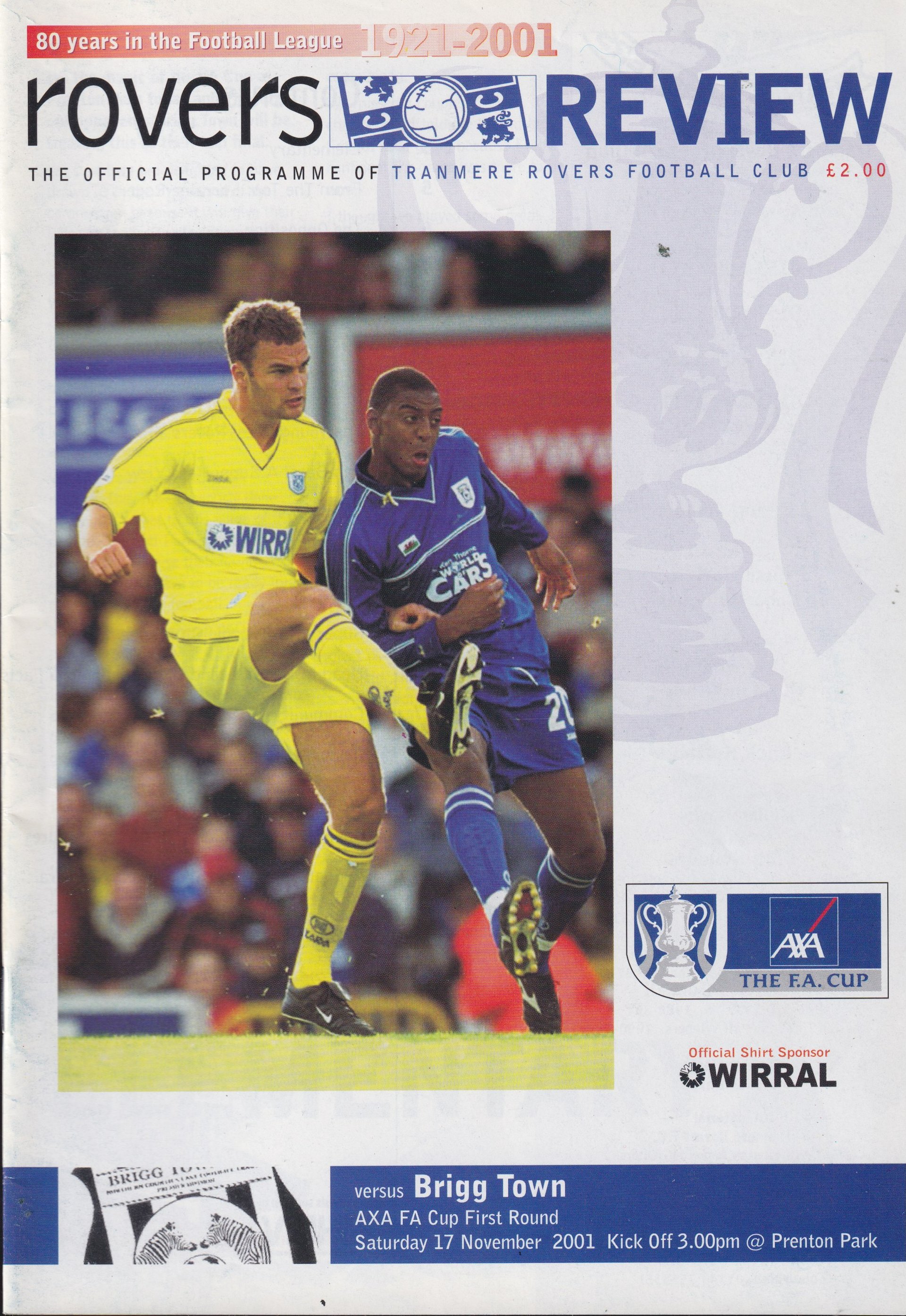 Tranmere Rovers v Brigg Town match programme